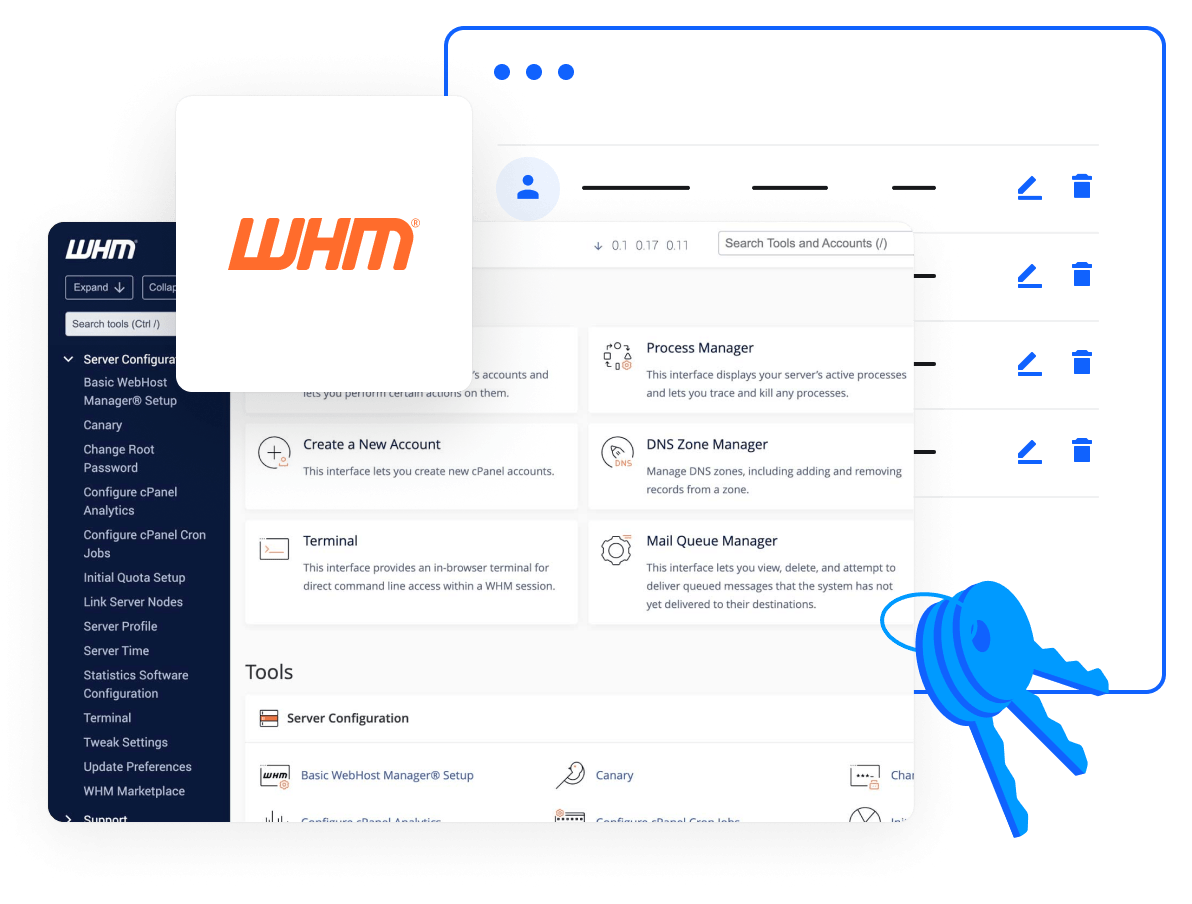 Powerful Reseller Hosting Solutions for Your Business - Control customer accounts via WHM control panel